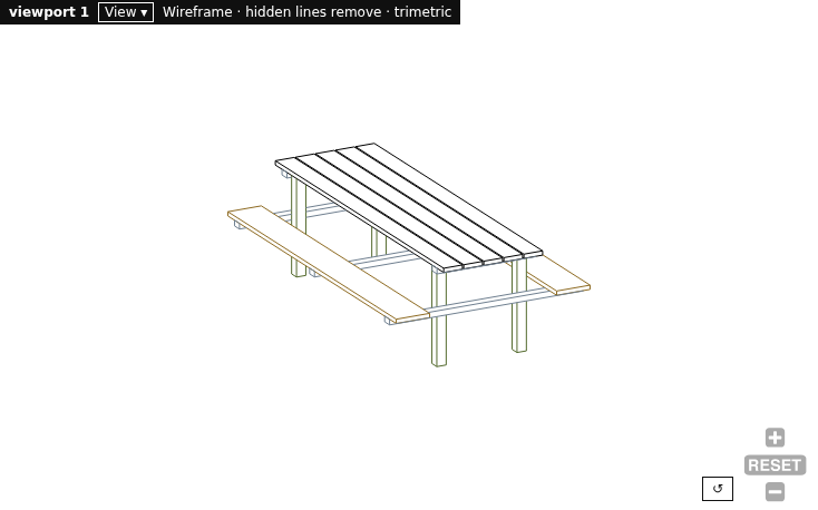 A picnic table drawn by the Prompt Lab