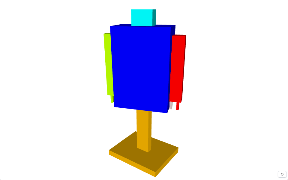 Posed robot figure from the live Robot Assembly demo